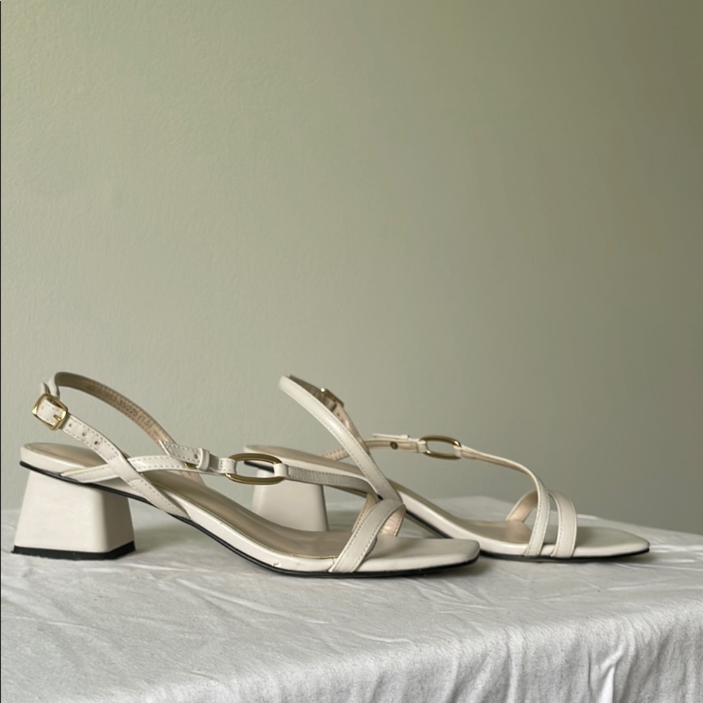 Cream Strap Sandals